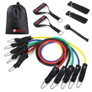 Tube resistance bands in a carry bag RubbaBands Resistance Bands with door anchor