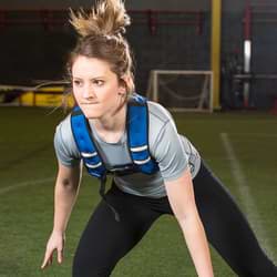woman training with weighted belt